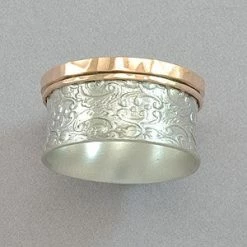 Rings David Tishbi Paisley Rose Edge Spinner Ring