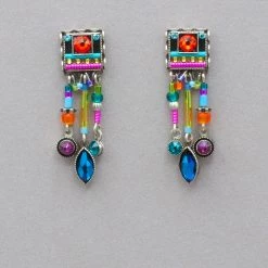 Firefly Milano Square With Dangles Post Earrings