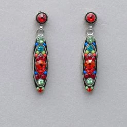 Firefly Sparkle Long Oval Post Earrings
