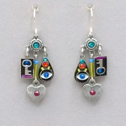 Firefly Heart & Key Dangle Earrings