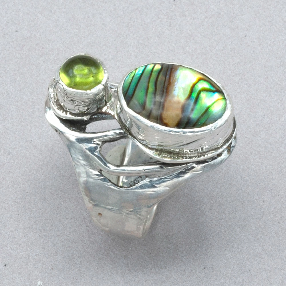 Jim Kelly Green Abalone And Peridot Ring 5 Jim Kelly Green Abalone And Peridot Ring