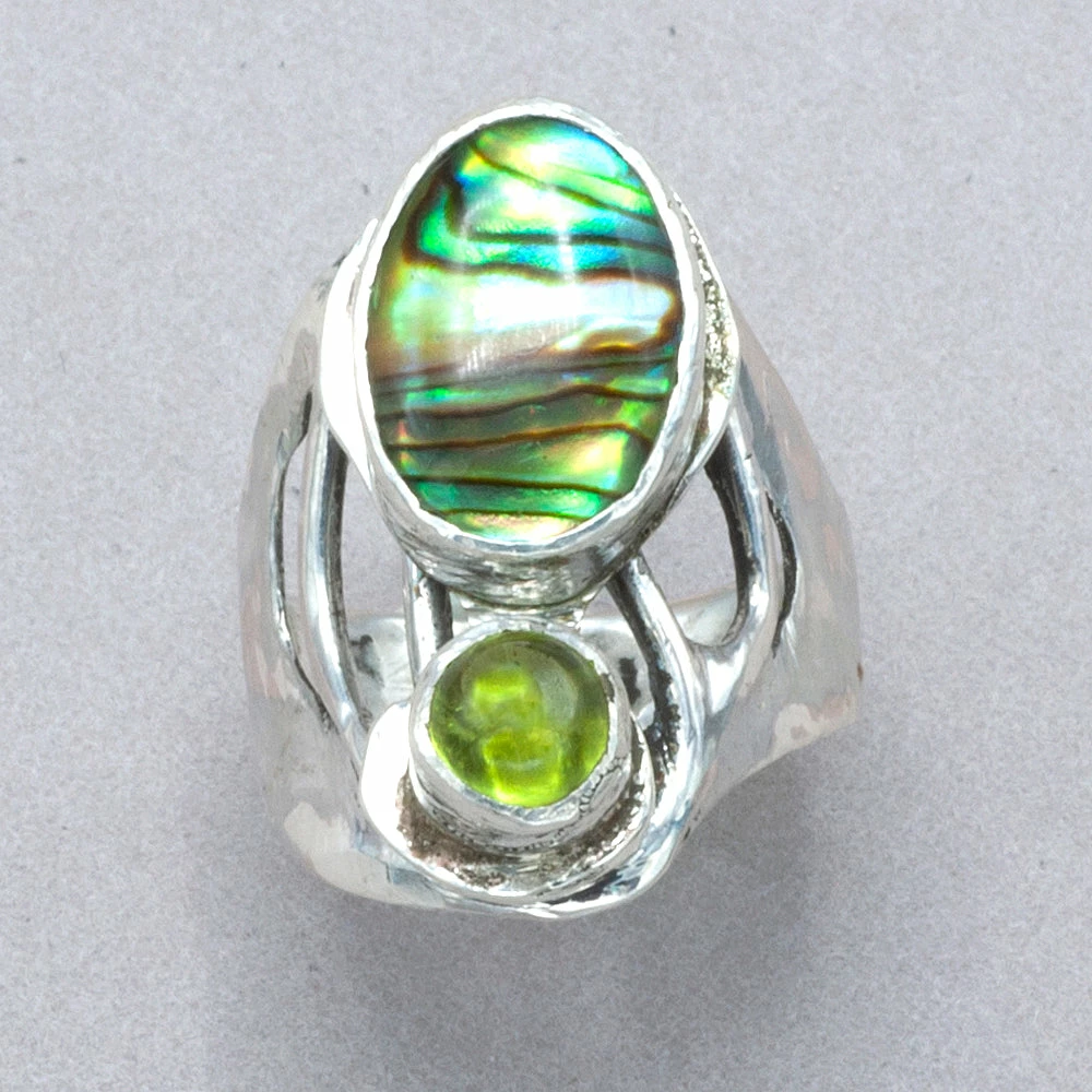 Jim Kelly Green Abalone And Peridot Ring 4 Jim Kelly Green Abalone And Peridot Ring