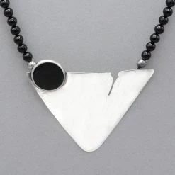 Rainbow Bridge Jewelers Necklaces Onyx And Silver Beaded Necklace