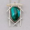 Rainbow Bridge Jewelers Chrysocolla Silver And Gold Pendant 2 Rainbow Bridge Jewelers Chrysocolla Silver And Gold Pendant