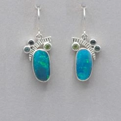 Mystical Madness Opal, Peridot And Topaz Earrings