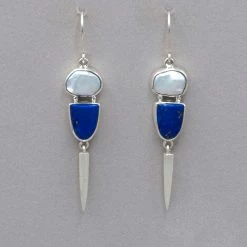 Mystical Madness Pearl And Lapis Earrings