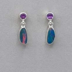 Mystical Madness Amethyst And Opal Earrings