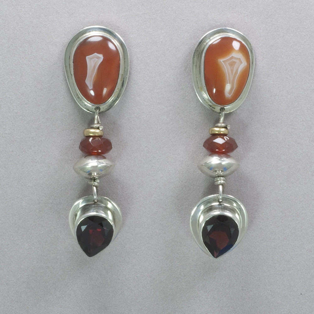 Tabra Carnelian And Indian Garnet Earrings 3 Tabra Carnelian And Indian Garnet Earrings