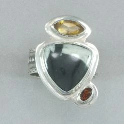 Rings Tabra Chinese Writing Stone And Citrine Ring