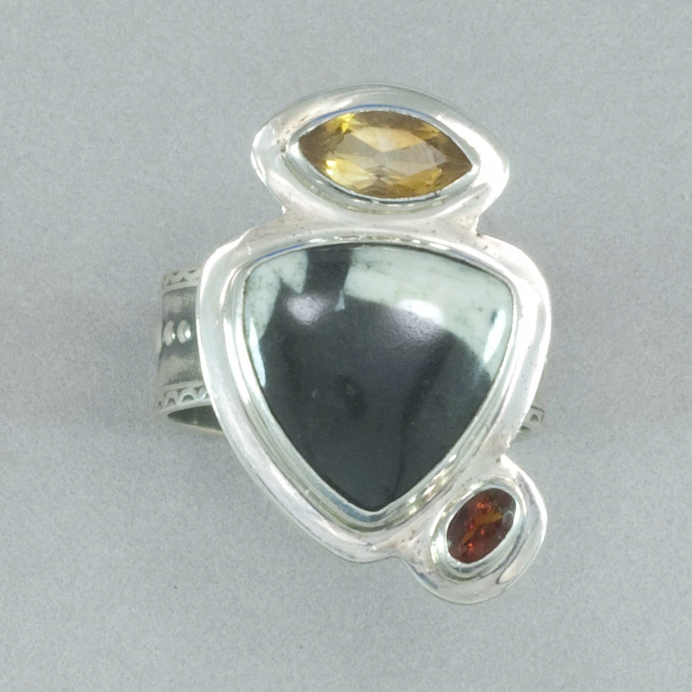 Rings Tabra Chinese Writing Stone And Citrine Ring 3 Rings Tabra Chinese Writing Stone And Citrine Ring