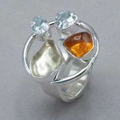 Rings Lilly Barrack Citrine And CZ Circle Ring