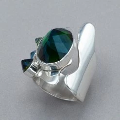 Lilly Barrack Green Quartz And London Blue Topaz Ring Rings