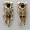 Tabra Vintage Gold And Black Onyx Earrings