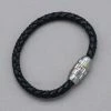 Italgem Steel Bracelets Italgem Jackpot Slot Black Leather Bracelet