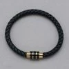 Italgem Steel Italgem Gold And Black Stainless Steel And Black Leather Bracelet Bracelets 2 Italgem Steel Italgem Gold And Black Stainless Steel And Black Leather Bracelet Bracelets