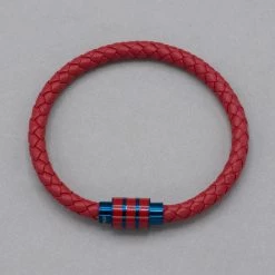 Italgem Steel Bracelets Italgem Red Leather Bracelet
