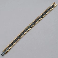 Italgem Steel Italgem Black And Yellow Stainless Steel Bracelet Bracelets