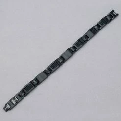 Italgem Steel Italgem Black Stainless Steel Cable Bracelet