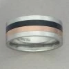 Italgem Steel Italgem Stainless Steel Black And Rose IP Spinner Ring