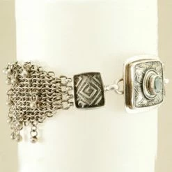 Tabra Sterling Silver Wide Mesh Connector Bracelet Chain CBR35 Bracelets