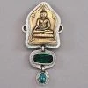 Charms Tabra Bronze Buddha And Green Quartz Neck Charm